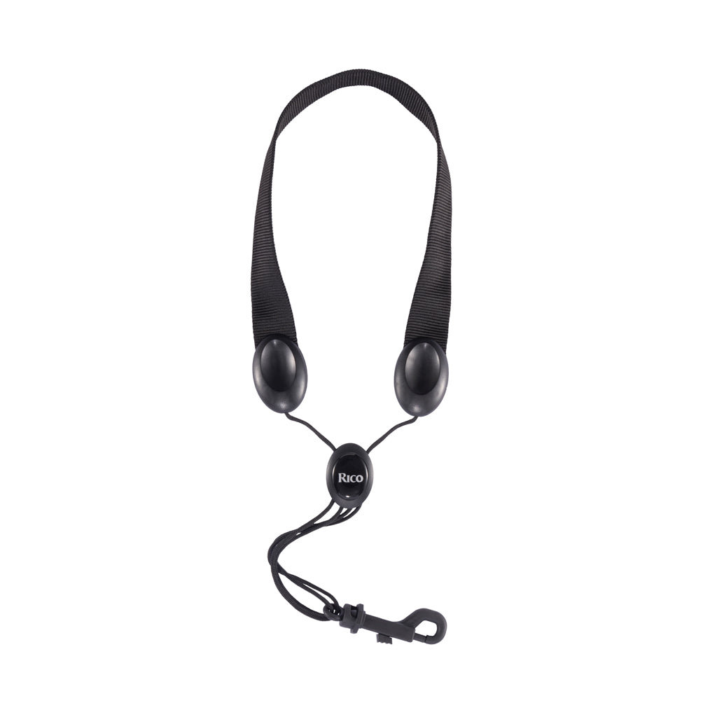 Rico Saxophone Strap, Soprano/Alto, Black Nylon - Snap Hook