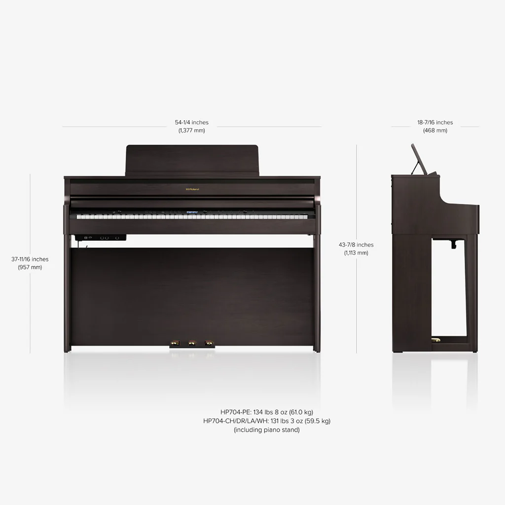 Roland HP704 Digital Piano - Charcoal Black - Image 2