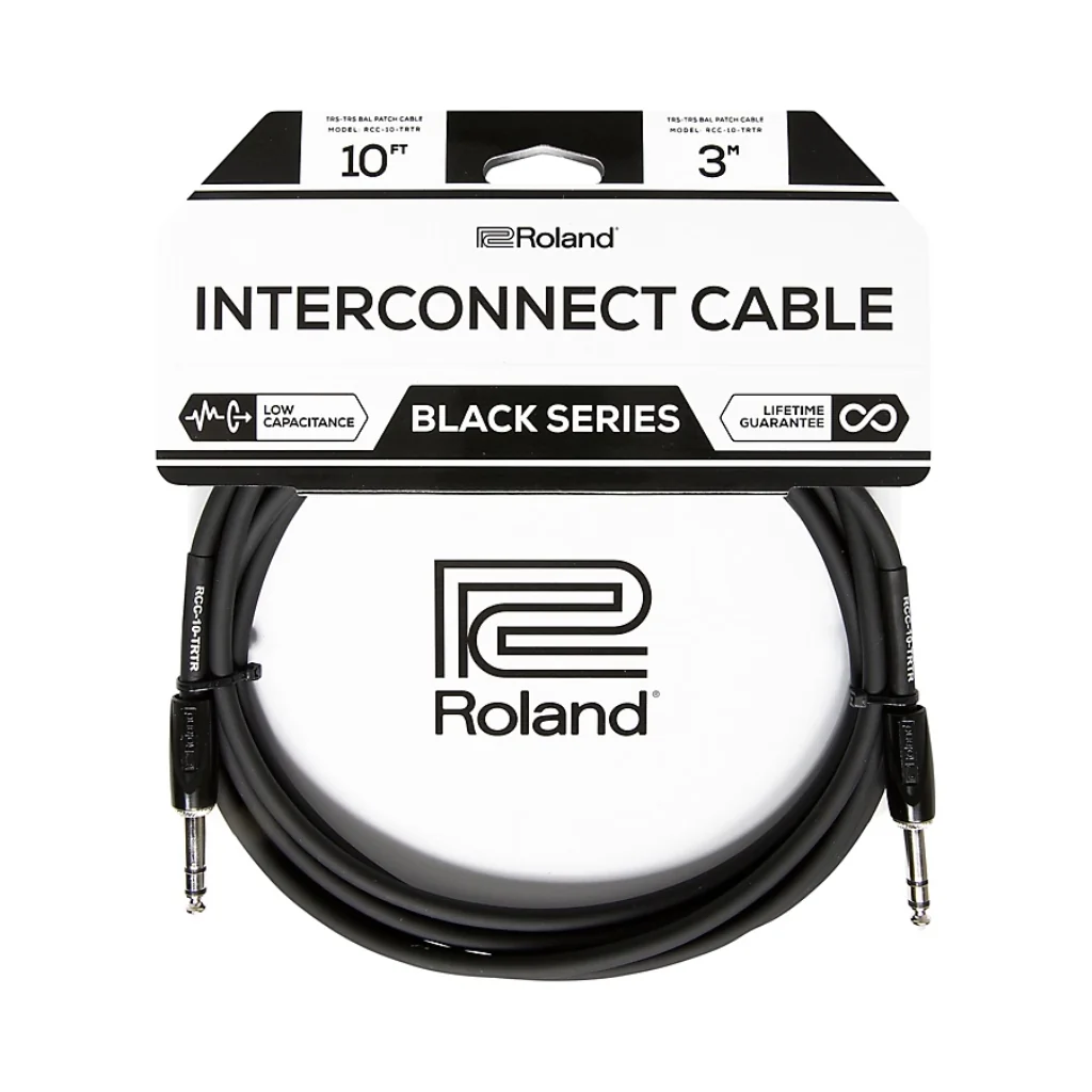 Roland RCC-10-TRTR 1/4-inch TRS Black Series Interconnect Cable 10ft