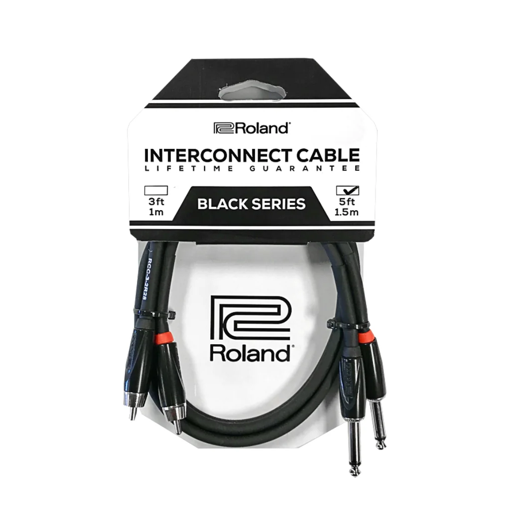 Roland RCC-5-2R28 2RCA to 2TS Black Series Interconnect Cable 5ft