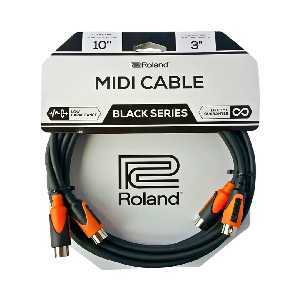 Roland RMIDI-B5-DUAL Black Series MIDI Cable 10ft