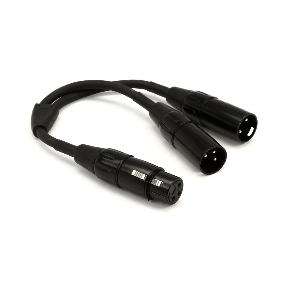 Roland Splitter XLRF to Dual XLRM Black Series Interconnect Cable 6in