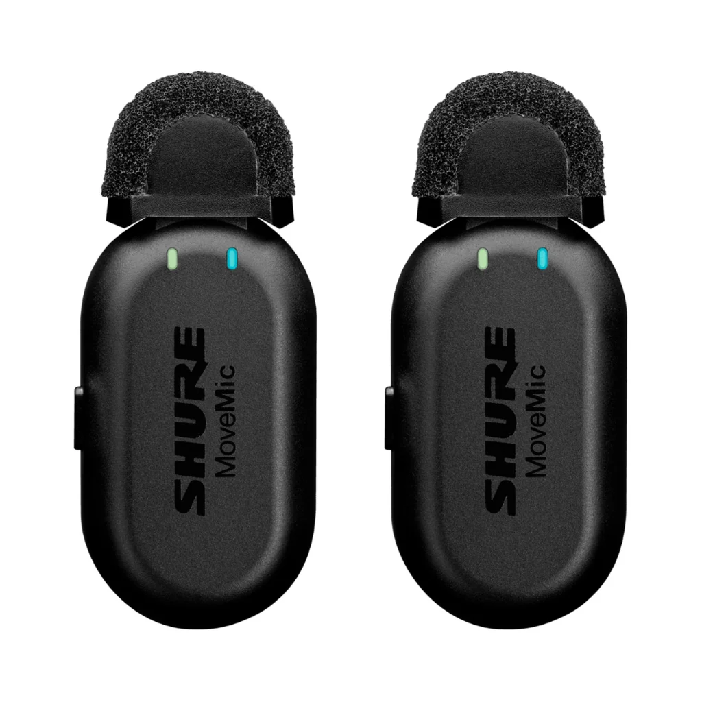 Shure Dual MoveMic Lavalier Microphones and MoveMic Receiver Kit with Charging Cases - Image 2