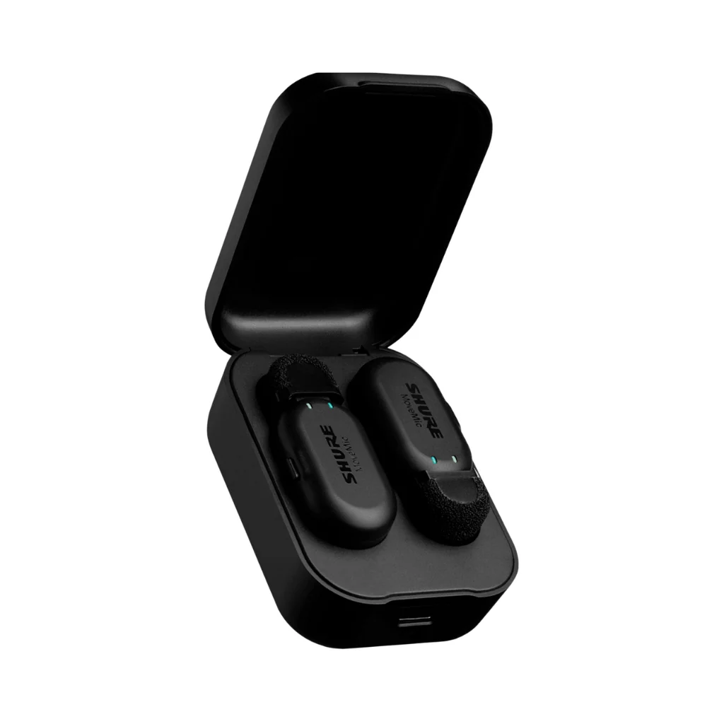 Shure Dual MoveMic Lavalier Microphones and MoveMic Receiver Kit with Charging Cases - Image 8