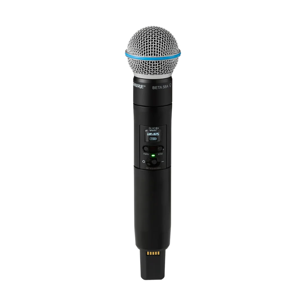 Shure SLXD2+ Wireless Handheld Transmitter with Beta58A Microphone Capsule - H58 Band (520–608 MHz)