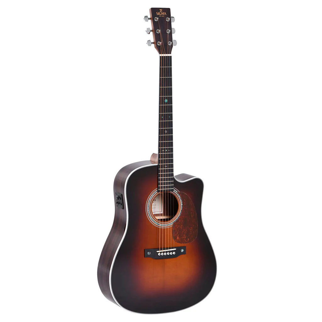 Sigma - DTC-1E-SB Acoustic Guitar w/ Solid Spruce Top Cutaway & Pickup - Sunburst - Image 2