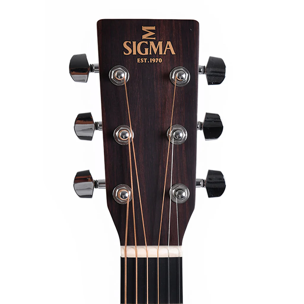 Sigma - DTC-1E-SB Acoustic Guitar w/ Solid Spruce Top Cutaway & Pickup - Sunburst - Image 6