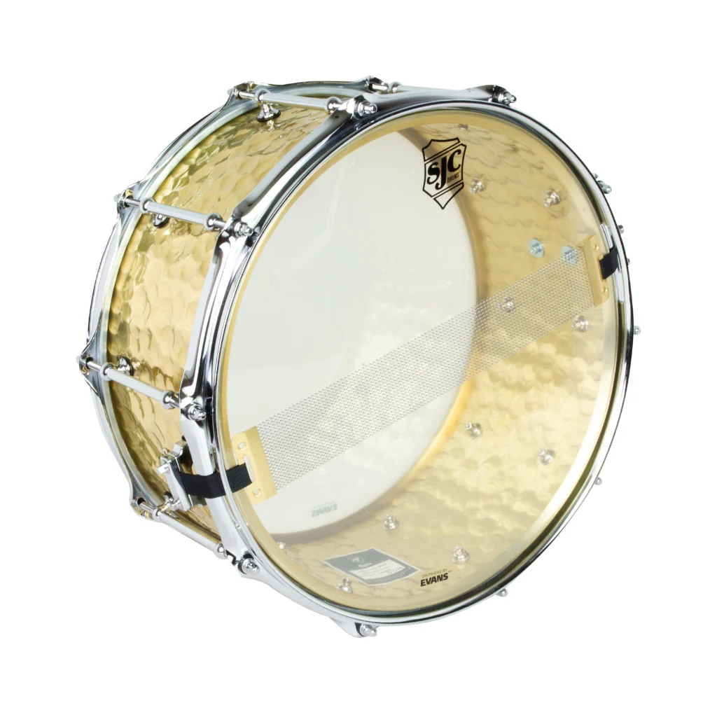 SJC Custom Drums Alpha Hammered Brass Snare Drum - 6.5 x 14-inch - Polished - Image 2