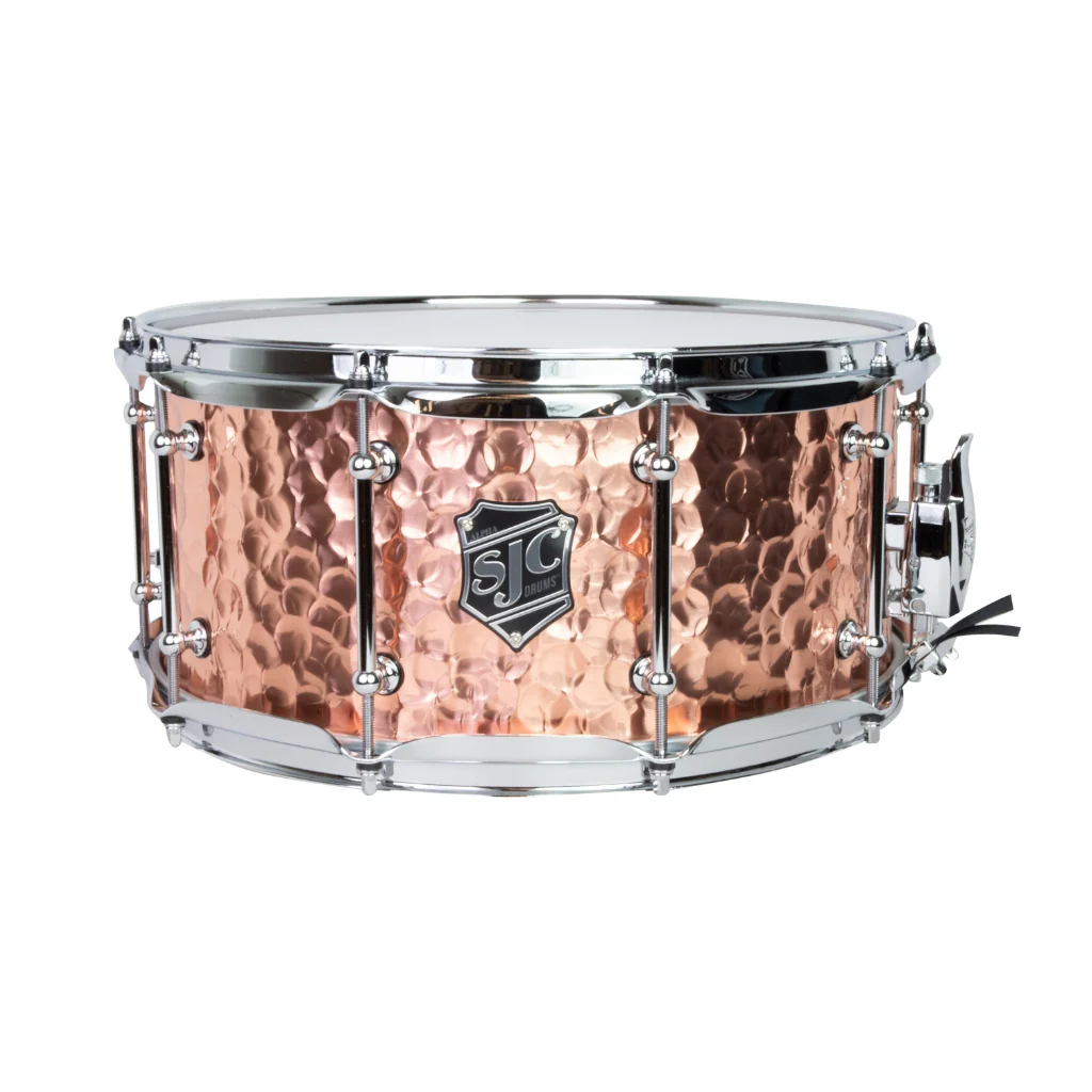 SJC Custom Drums Alpha Hammered Copper Snare Drum - 6.5 x 14-inch - Polished