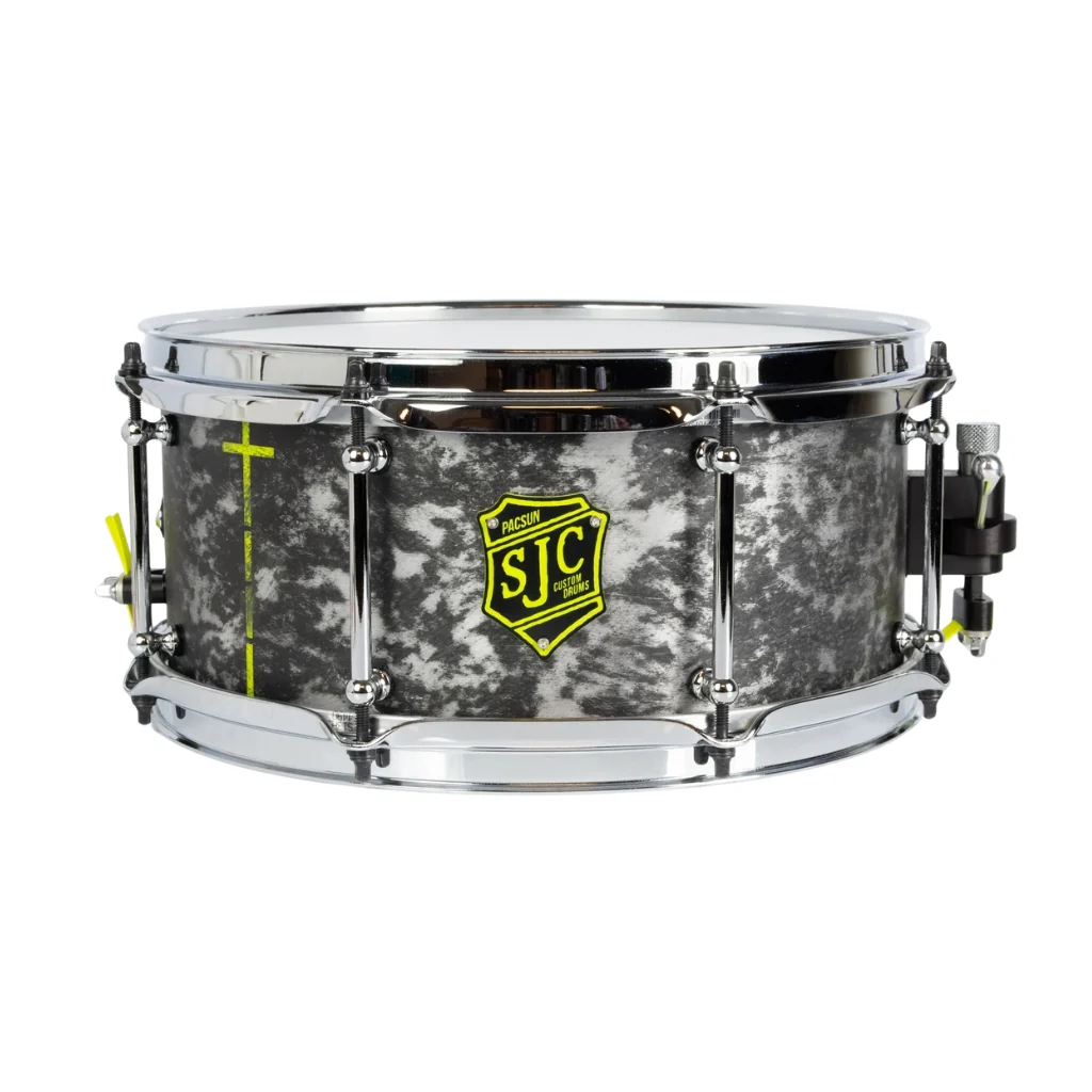 SJC Custom Drums Kevin 'Pacusn' Kaine x Knocked Loose Signature 'Suffocate' USA Snare Drum - 6x13" - Distressed Aluminum