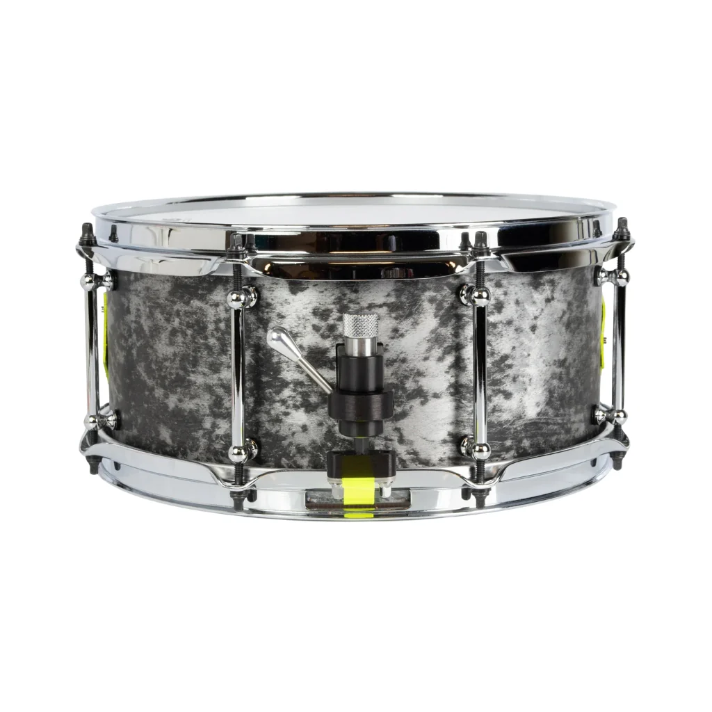SJC Custom Drums Kevin 'Pacusn' Kaine x Knocked Loose Signature 'Suffocate' USA Snare Drum - 6x13" - Distressed Aluminum - Image 2