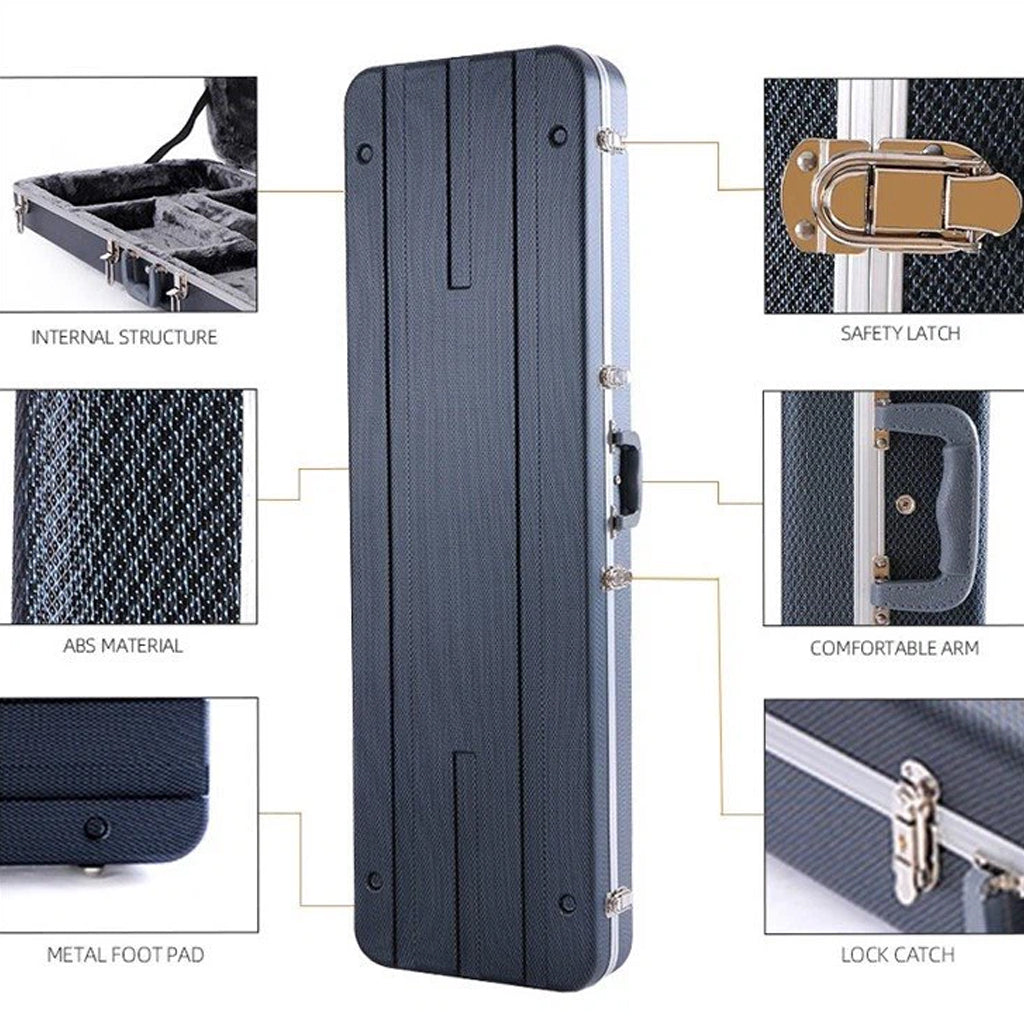 Sky ABS Electric Bass Hard Case - Grey w/ Black Interior - Image 4