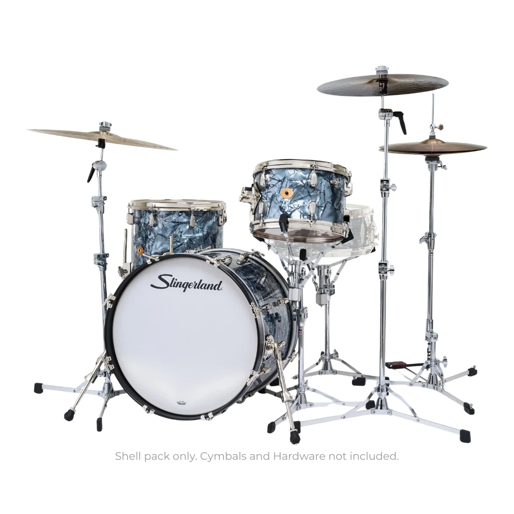 Slingerland Radio King 3-piece Shell Pack - Black Diamond Pearl Wrap - Image 2