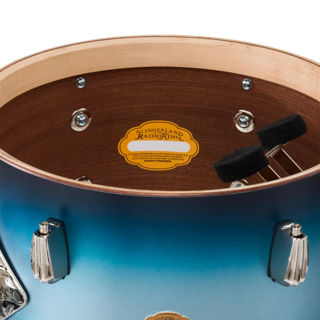 Slingerland Radio King 3-piece Shell Pack - Blue and Silver Lacquer - Image 4