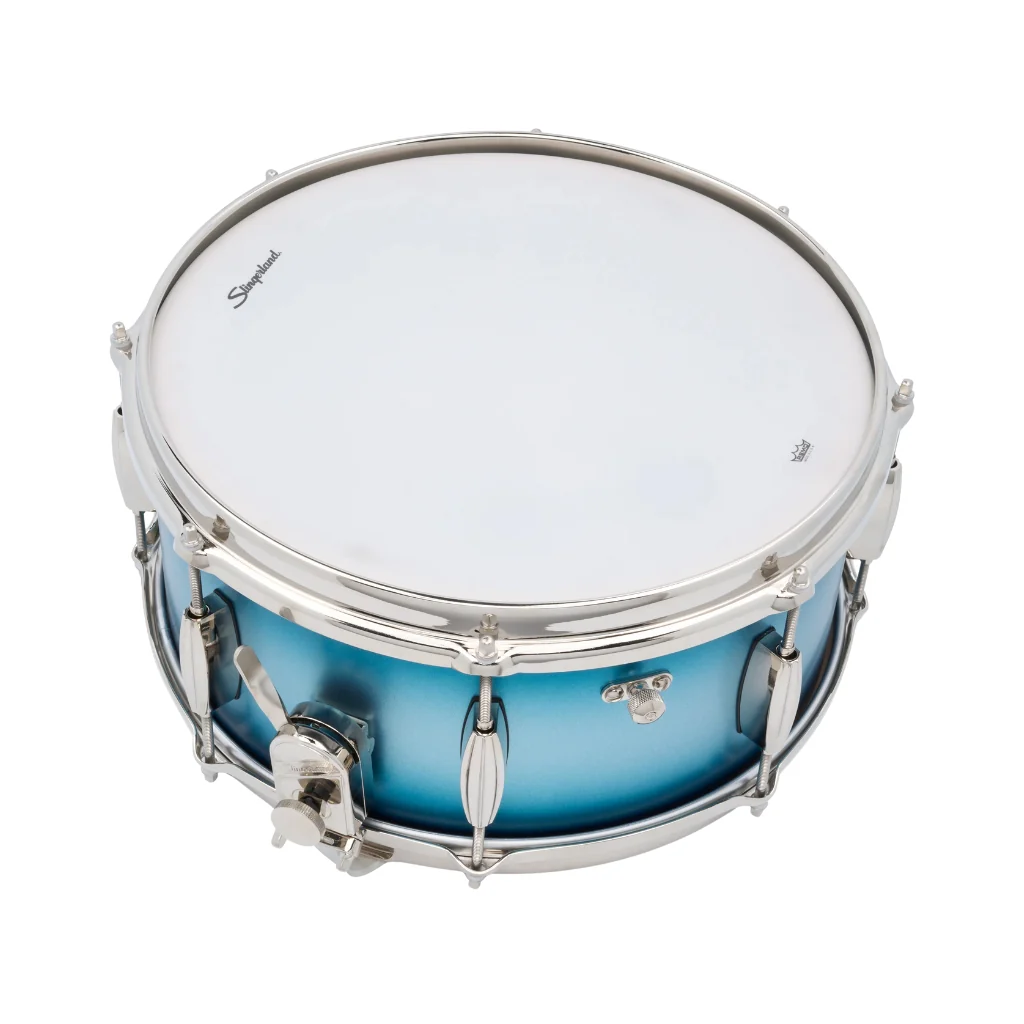 Slingerland Radio King Artist Snare Drum - 6.5 inches x 14 inches, Blue and Silver Duco Lacquer - Image 4