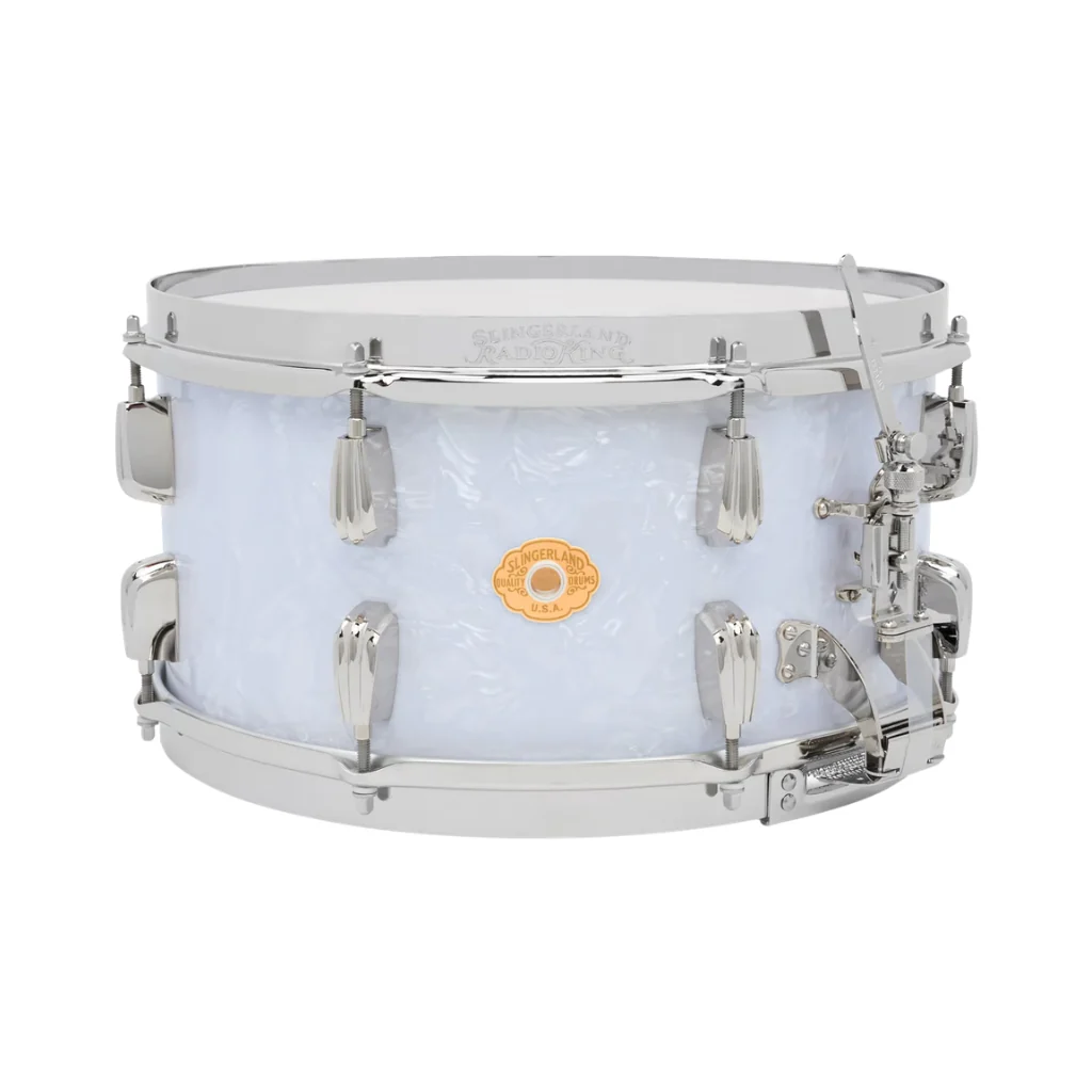 Slingerland Radio King Limited Edition Steam Bent 7" x 14" Snare Drum - White Marine Pearl Wrap