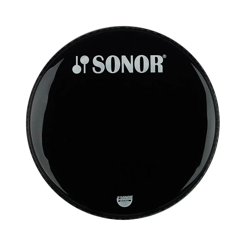 Sonor 22" P3 Powerstroke Bass Drum Head with Logo - Black