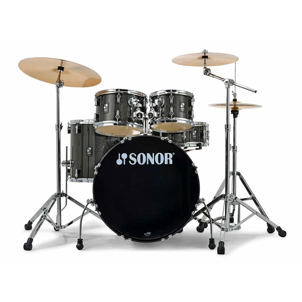 Sonor AQX Stage Set w/ 4000 Series Hardware Set - Transparent Stain Black