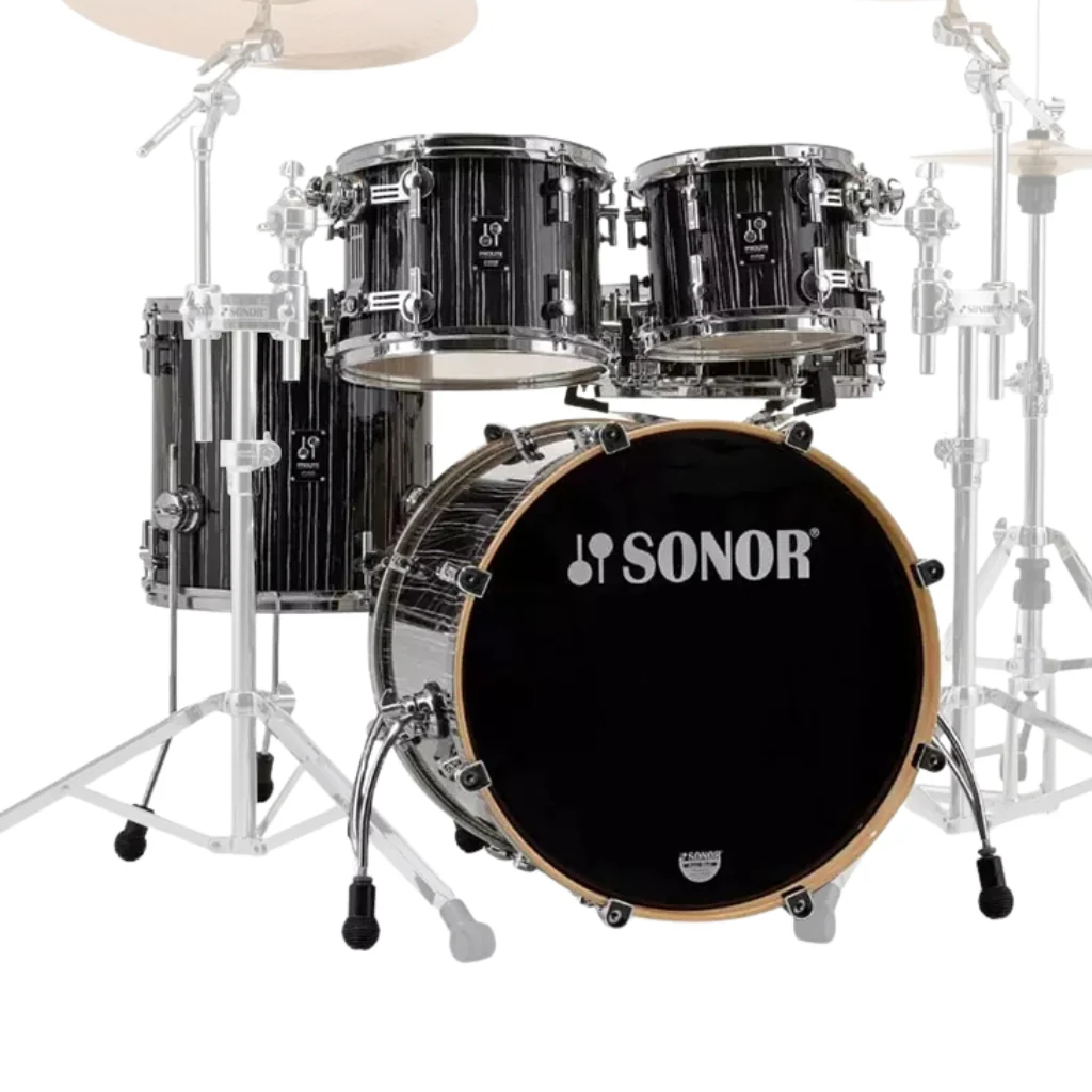 Sonor Prolite Series 5-piece Shell Pack with Snare - Ebony White Stripes