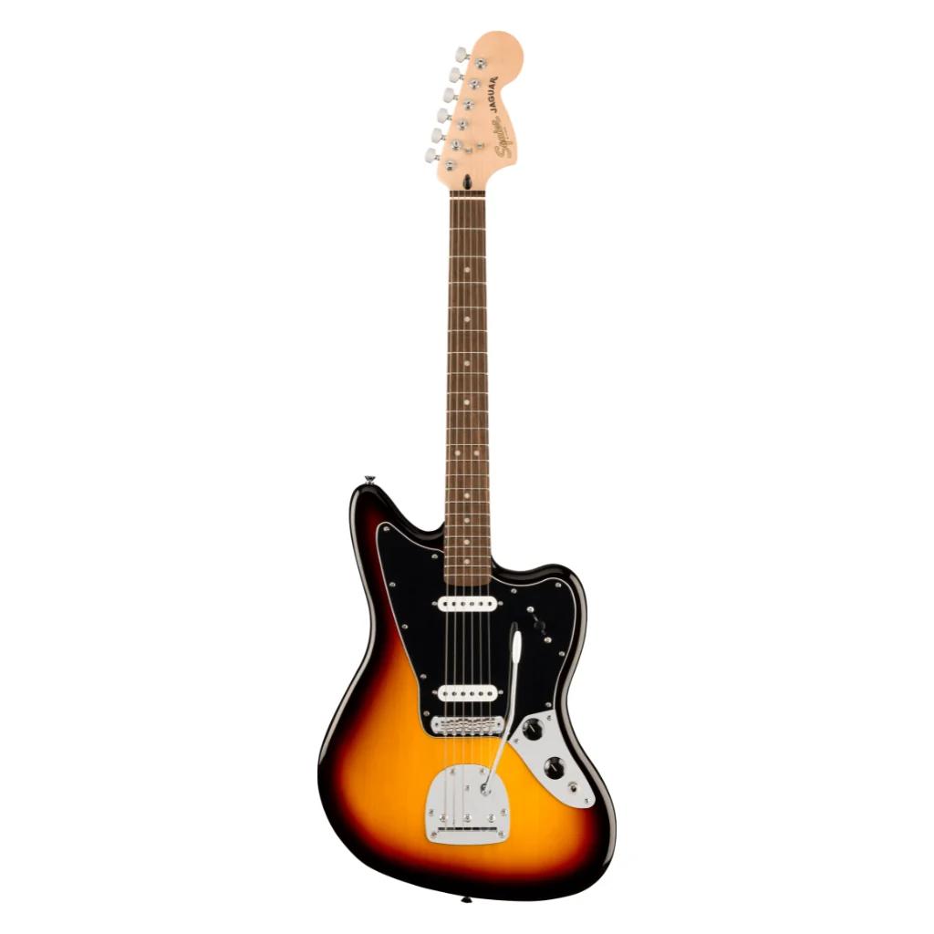 Squier Affinity Series Jaguar with Laurel Fingerboard and Black Pickguard - 3 Colour Sunburst - Image 3