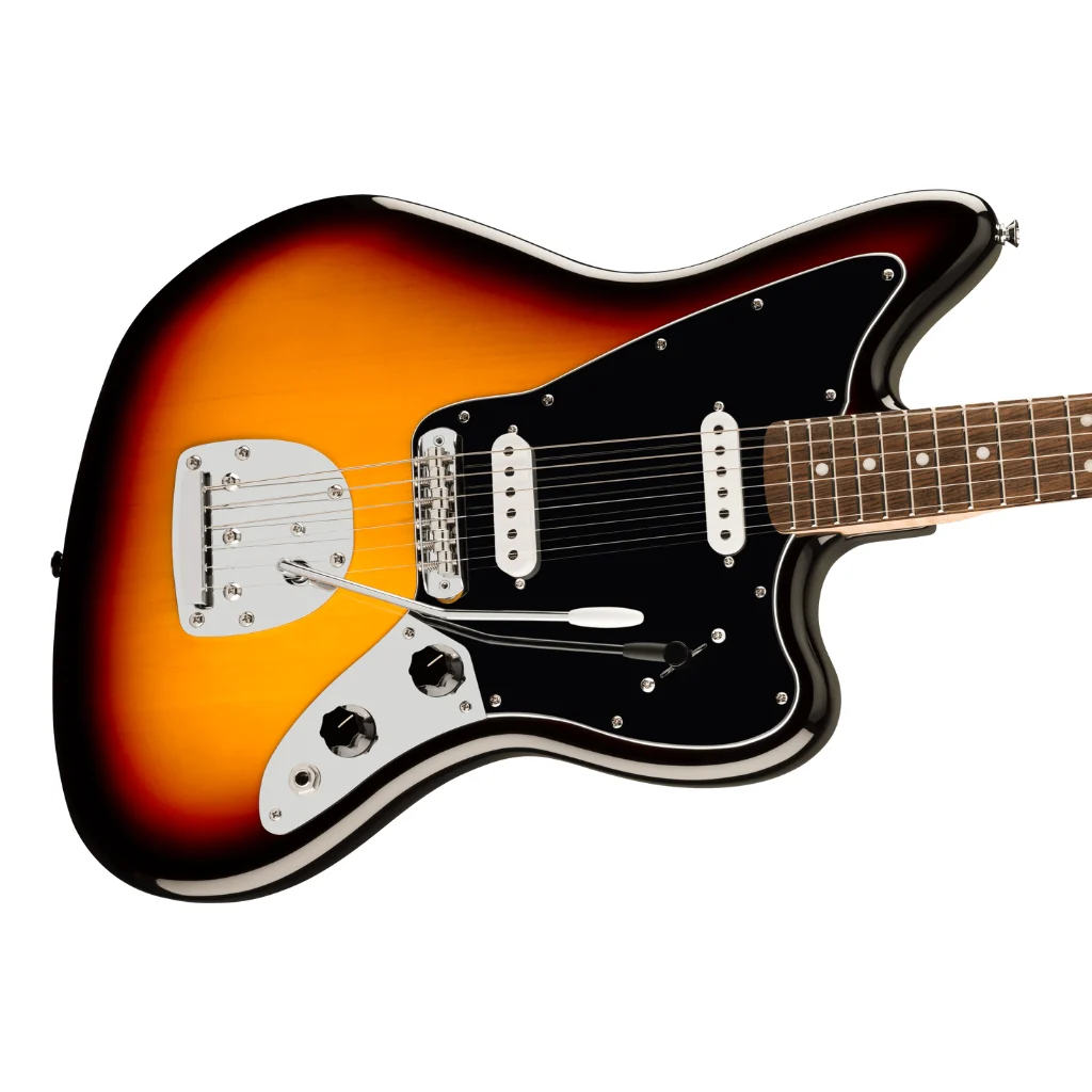 Squier Affinity Series Jaguar with Laurel Fingerboard and Black Pickguard - 3 Colour Sunburst - Image 7