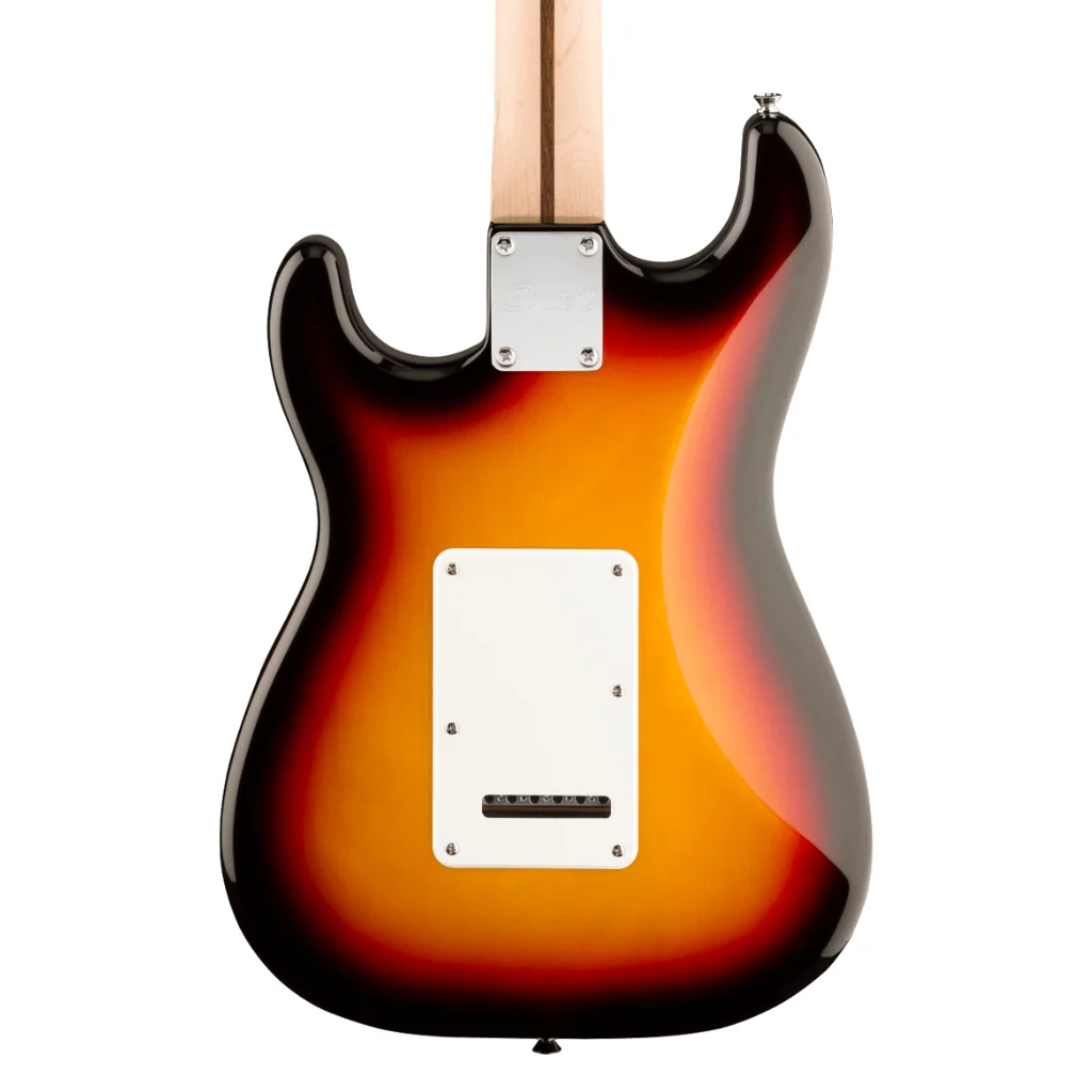 Squier Affinity Series Stratocaster Junior HSS Laurel Fingerboard with White Pickguard - 3 Colour Sunburst - Image 2