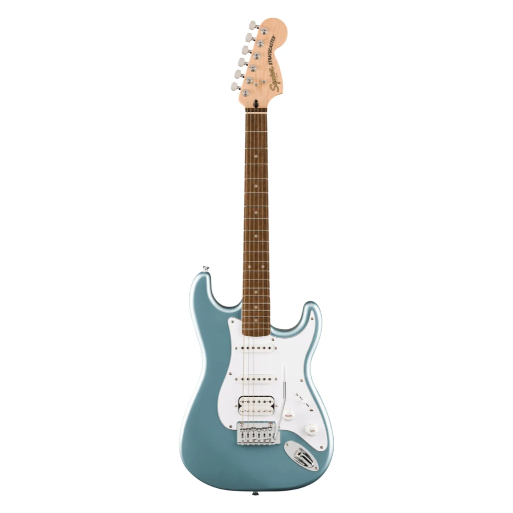 Squier Affinity Series Stratocaster Junior HSS Laurel Fingerboard with White Pickguard - Ice Blue Metallic - Image 3