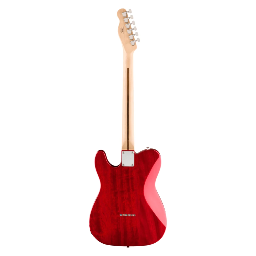 Squier Affinity Series Telecaster SH Flame Maple Top and Laurel Fingerboard with White Pickguard - Crimson Red Transparent - Image 4