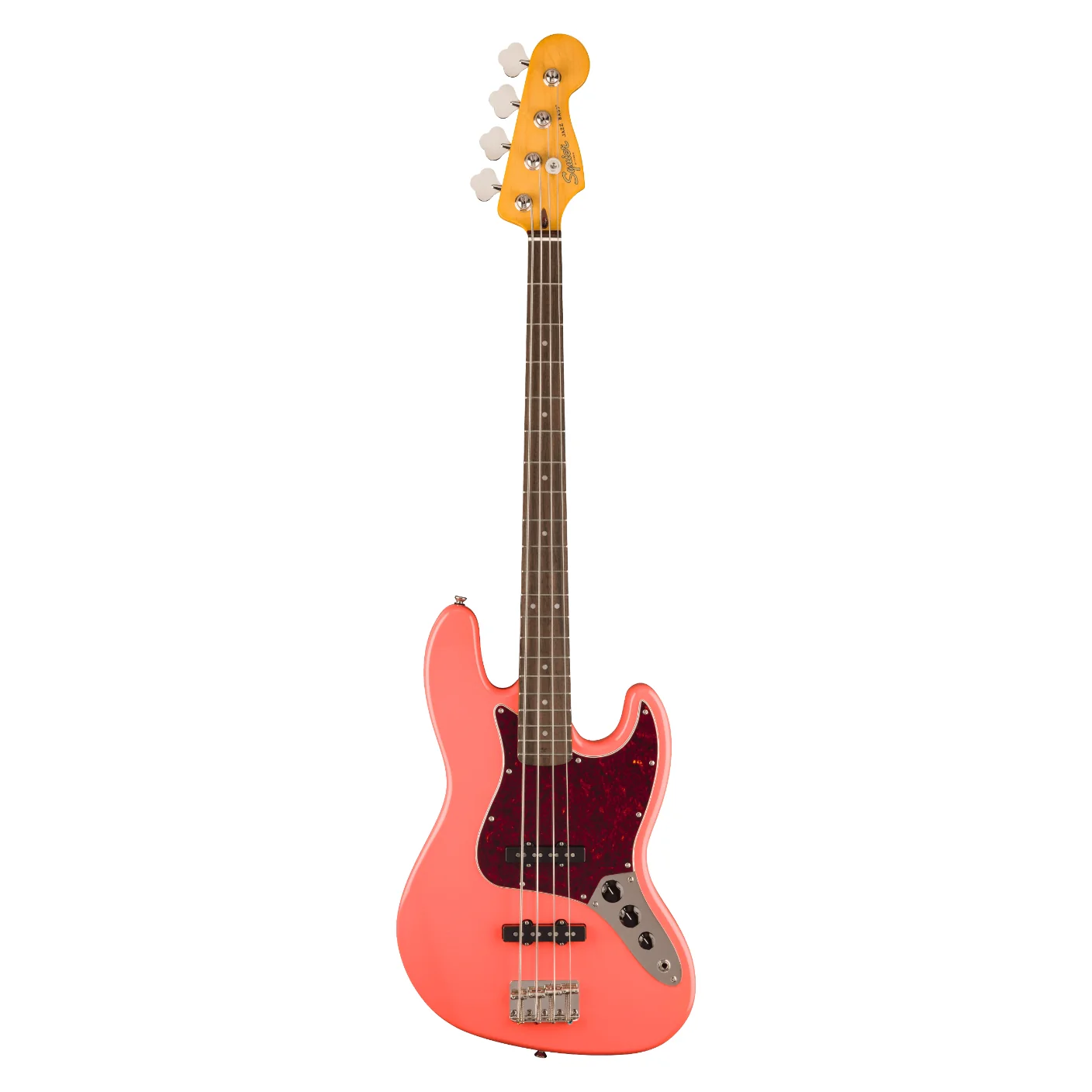 Squier Classic Vibe '60s Jazz Bass Guitar - Tahitian Coral, Laurel Fingerboard - Image 2