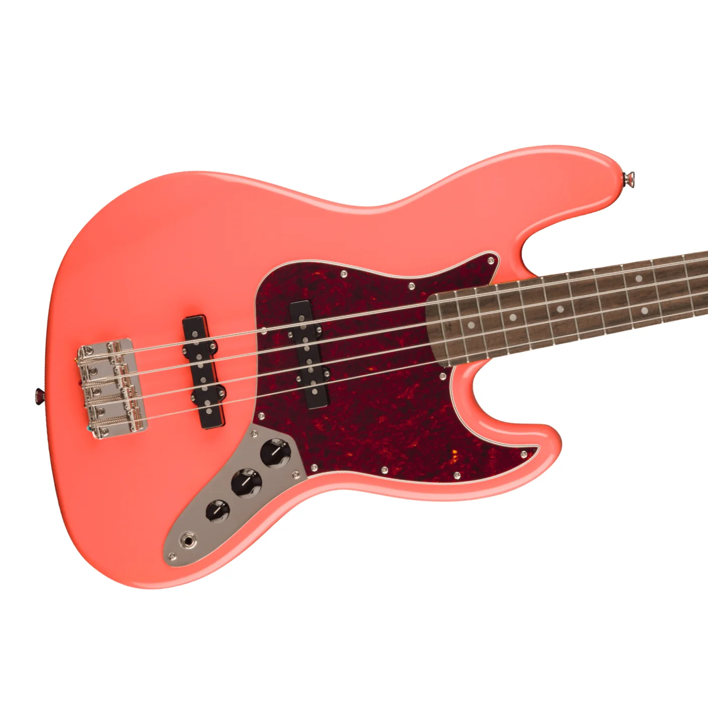 Squier Classic Vibe '60s Jazz Bass Guitar - Tahitian Coral, Laurel Fingerboard - Image 7