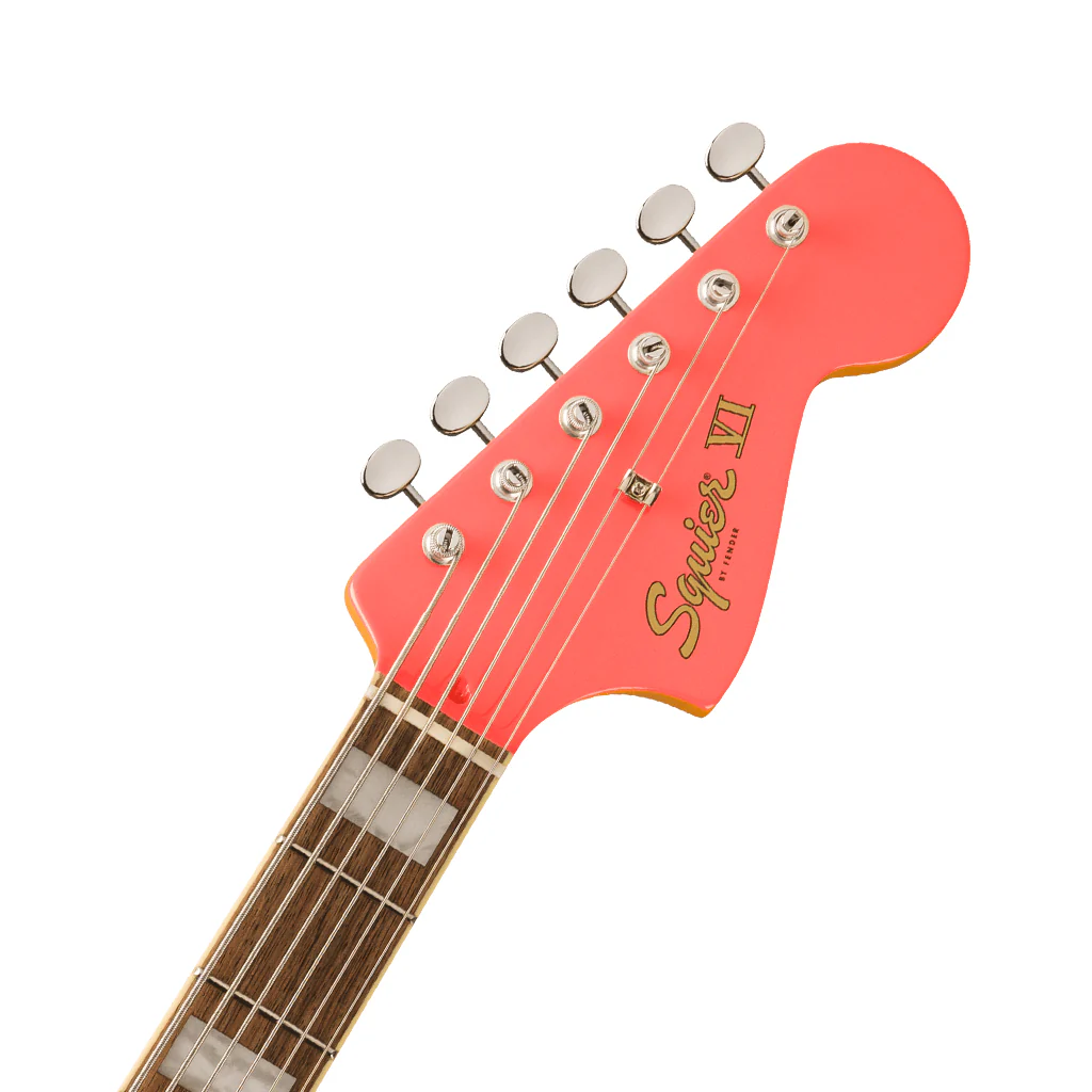 Squier Classic Vibe Limited Edition 6-String Bass VI w/Mint Pickguard - Tahitian Coral - Image 4