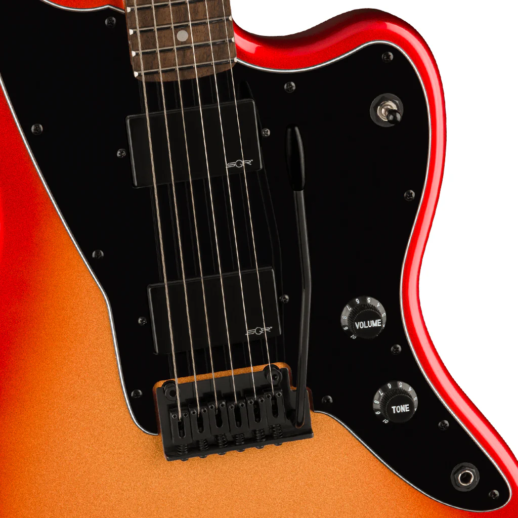 Squier Contemporary Active Jazzmaster® HH, Laurel Fingerboard, Black Pickguard, Sunset Metallic - Image 6