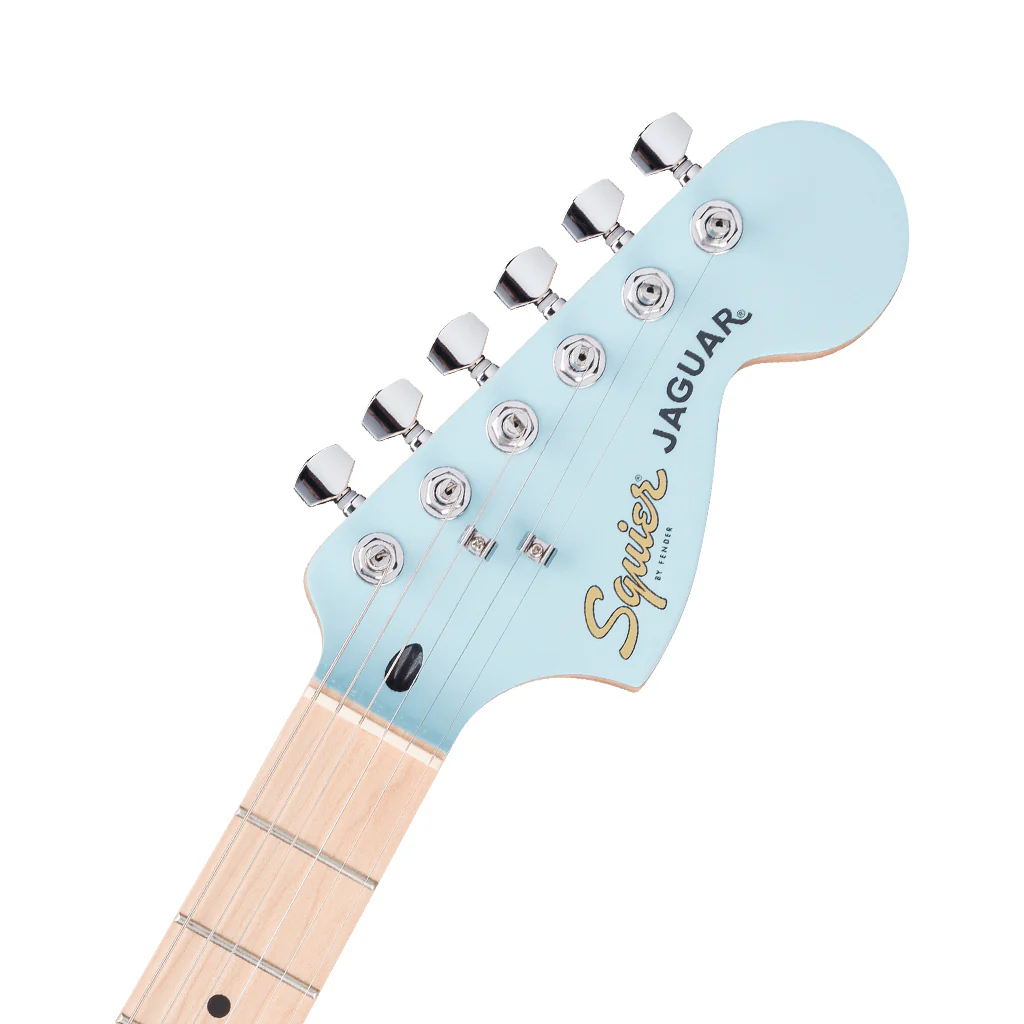 Squier FSR Affinity Limited Edition Jaguar Maple Neck w/White Pickguard - Daphne Blue - Image 4