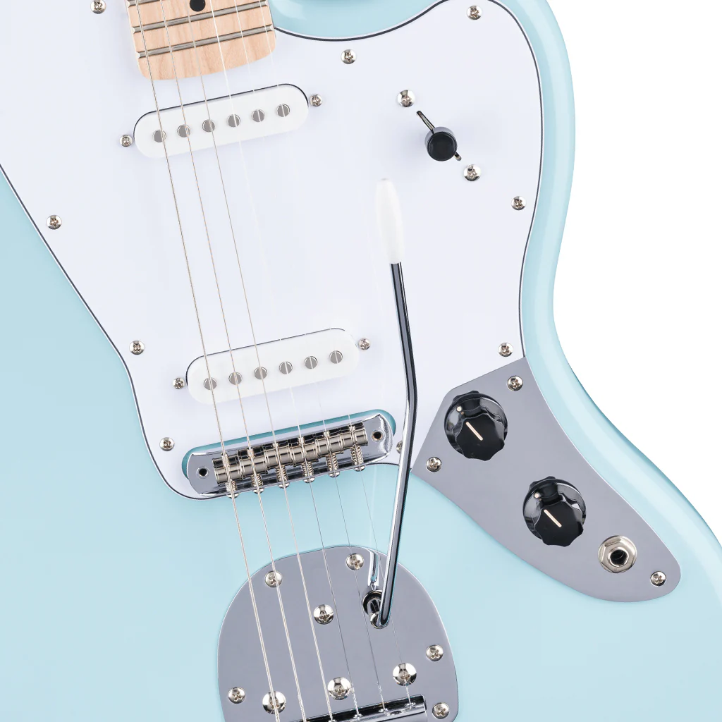 Squier FSR Affinity Limited Edition Jaguar Maple Neck w/White Pickguard - Daphne Blue - Image 6