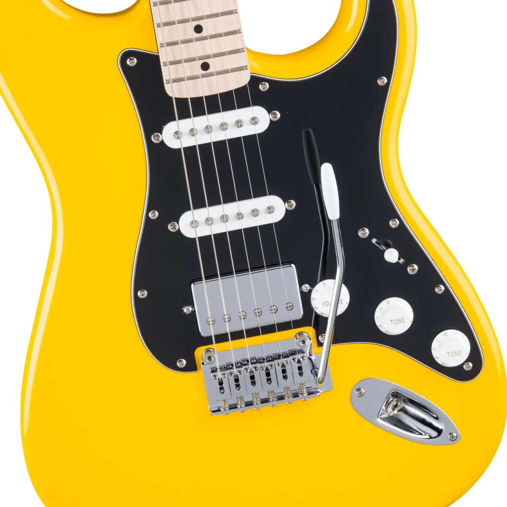 Squier FSR Affinity Series Stratocaster HSS Electric Guitar - Graffiti Yellow, Maple Fingerboard - Image 7