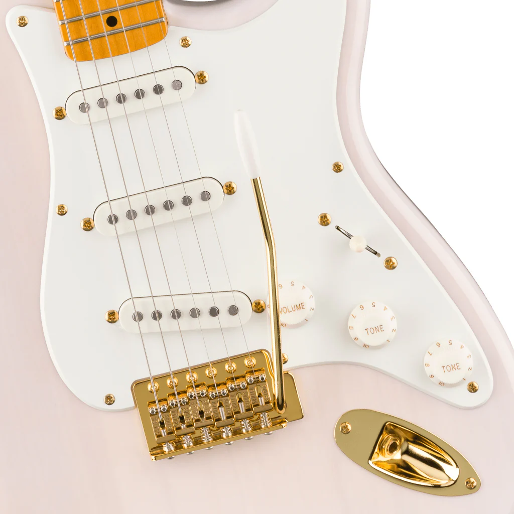 Squier FSR Classic Vibe 50s Stratocaster Maple Fingerboard w/Gold Hardware - White Blonde - Image 6