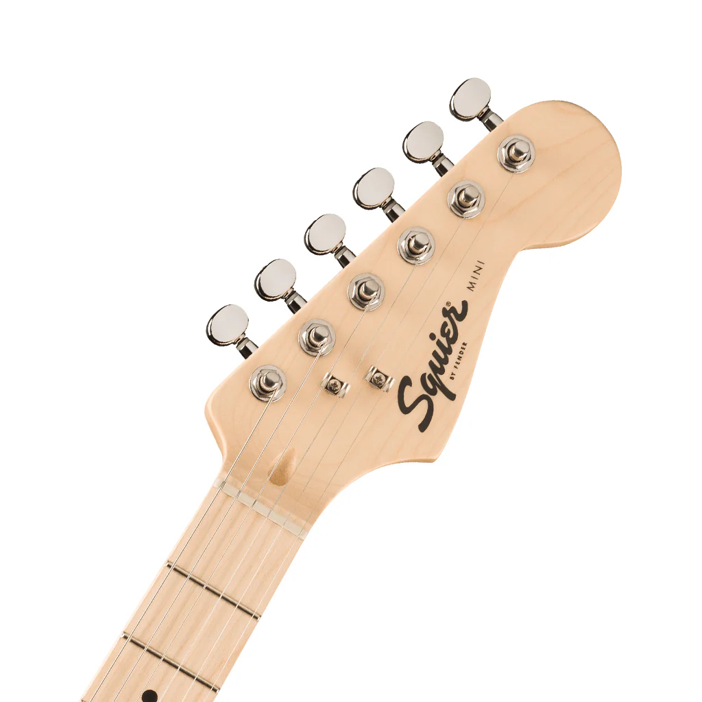 Squier FSR Mini Stratocaster Maple Fingerboard w/White Pickguard - Tahitian Coral - Image 4