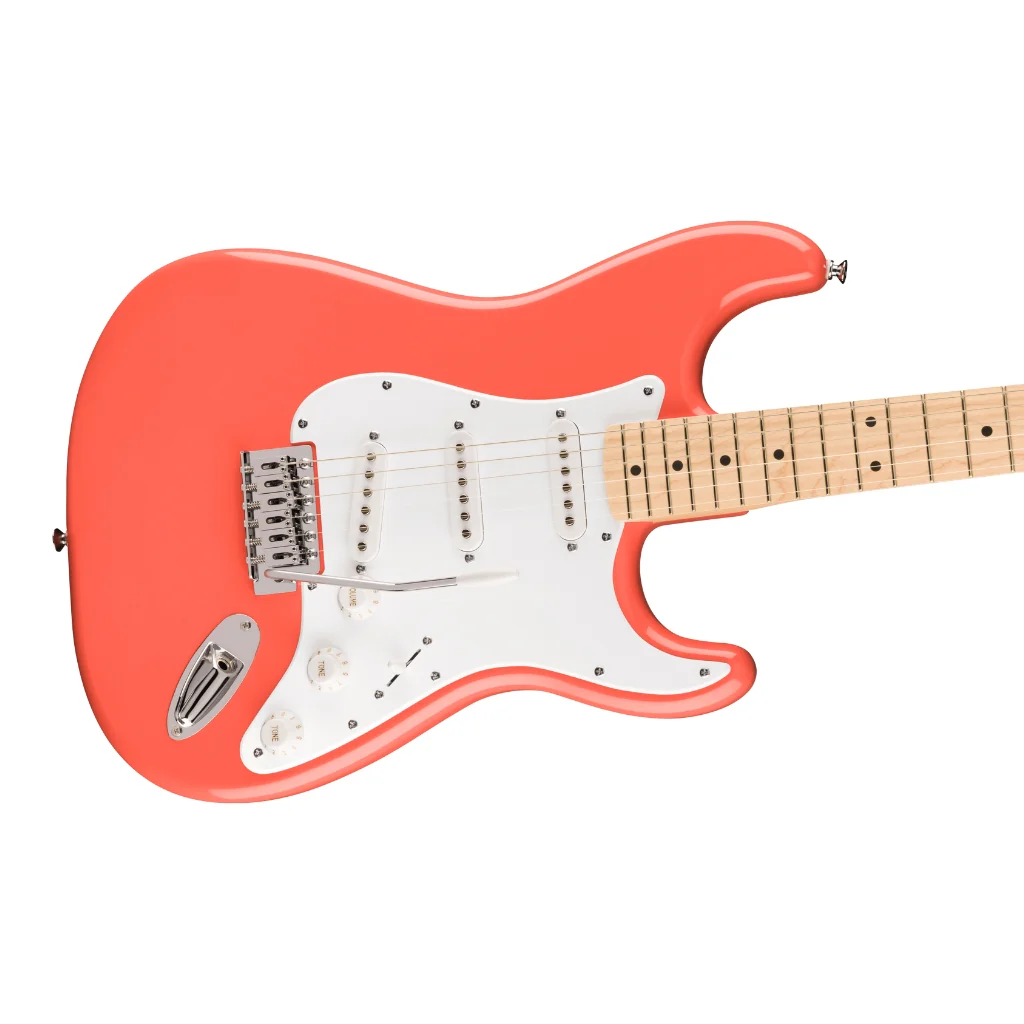 Squier FSR Squier Sonic Stratocaster - Tahitian Coral, Maple Fingerboard - Image 8
