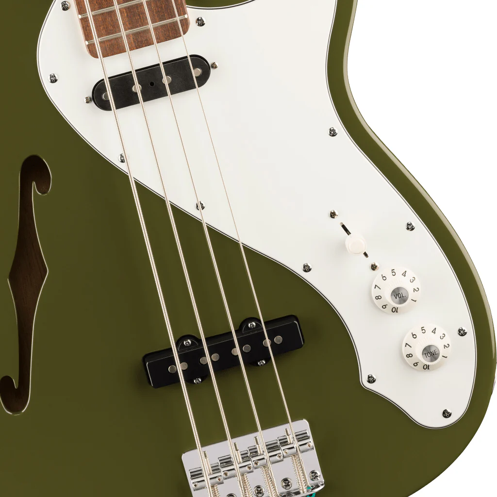 Squier Paranormal Precision Bass Thinline SJ Laurel Fingerboard - Olive - Image 6
