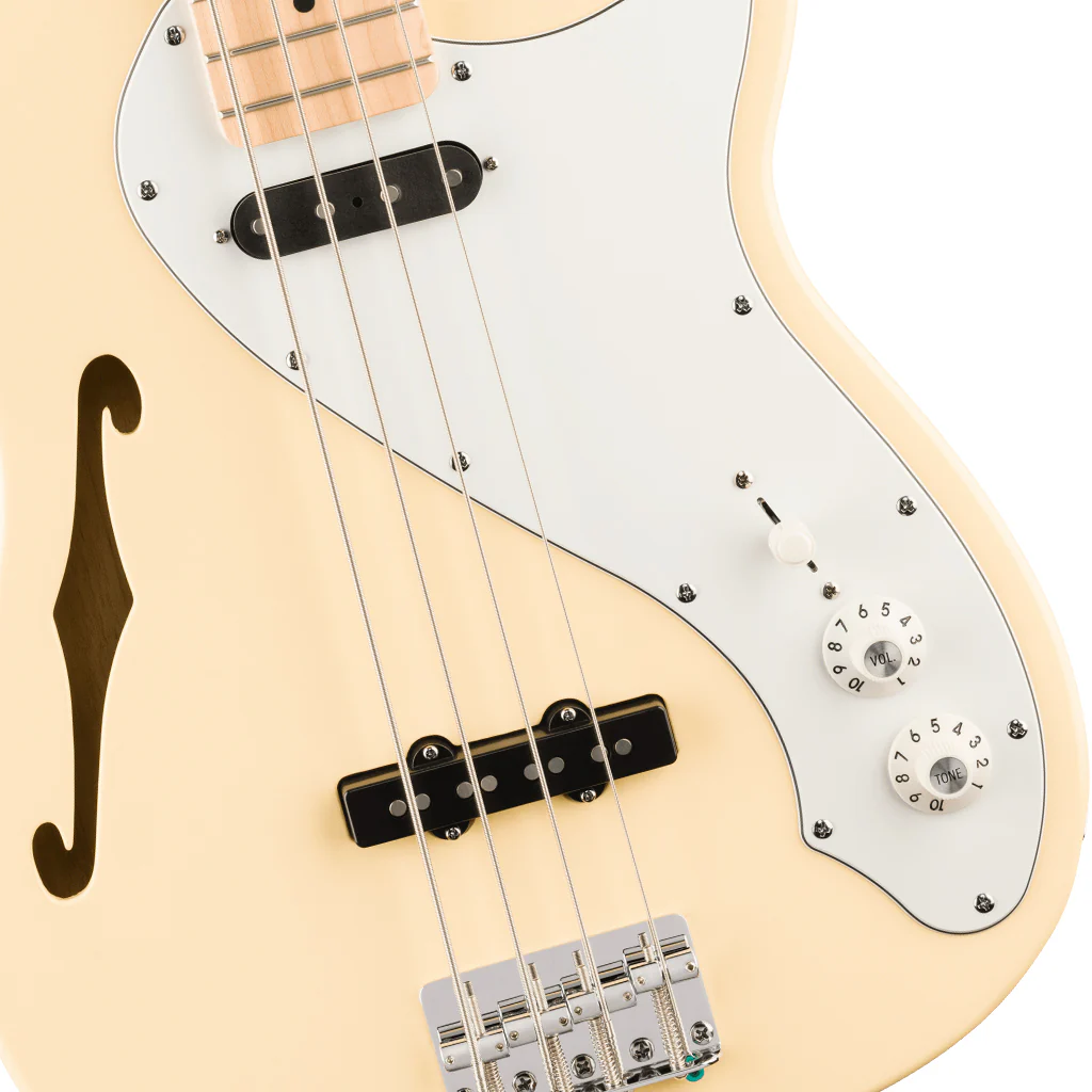 Squier Paranormal Precision Bass Thinline SJ Laurel Fingerboard - Vintage White - Image 6