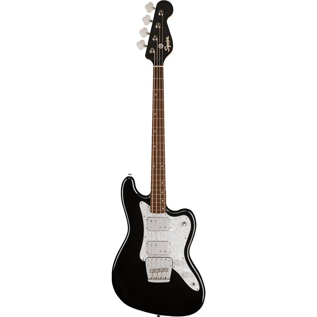 Squier Paranormal Rascal Bass HH, Laurel Fingerboard, White Pearloid Pickguard, Metallic Black - Image 2