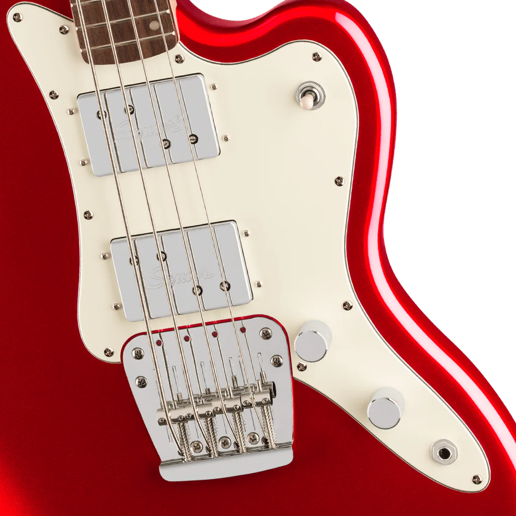 Squier Paranormal Rascal Limited Edition Bass HH Laurel Fingerboard - Candy Apple Red - Image 6
