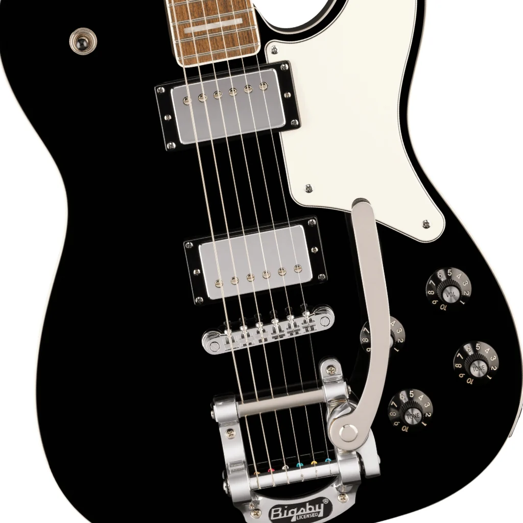 Squier Paranormal Troublemaker Telecaster Deluxe Bigsby Electric Guitar - Black, Laurel Fingerboard - Image 7
