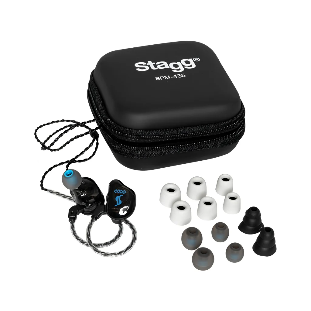 Stagg SPM-435 4 Driver High Resolution In-Ear Monitors - Black - Image 2