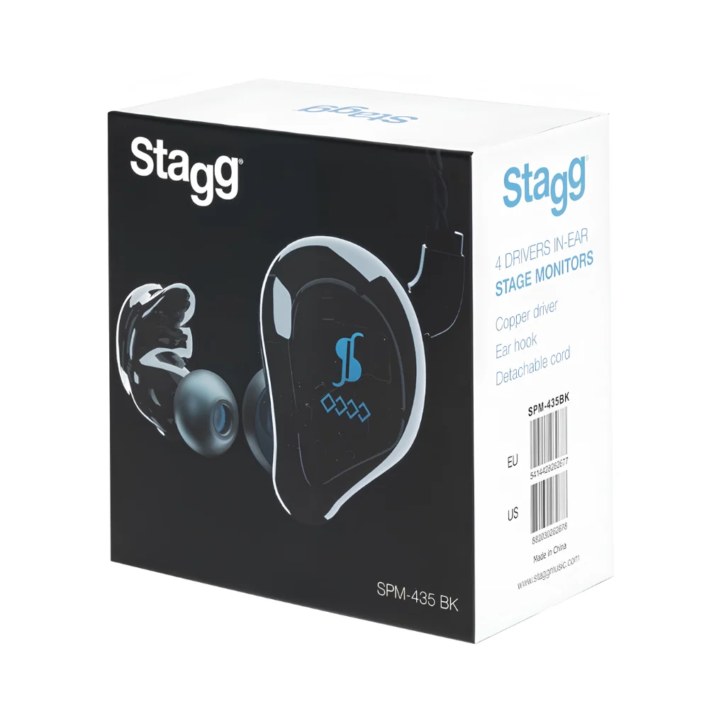 Stagg SPM-435 4 Driver High Resolution In-Ear Monitors - Black - Image 3