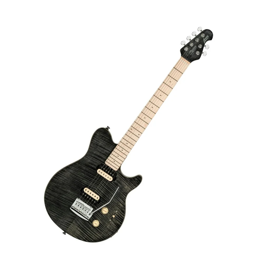 Sterling Sub Axis AX3FM Flamed Maple Top Electric Guitar - Trans Black - Image 8