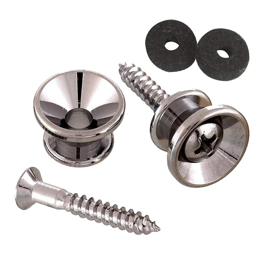 STRAP BUTTONS 16.0 with black felt  washer and chrome 4 mm x 30 mm screw