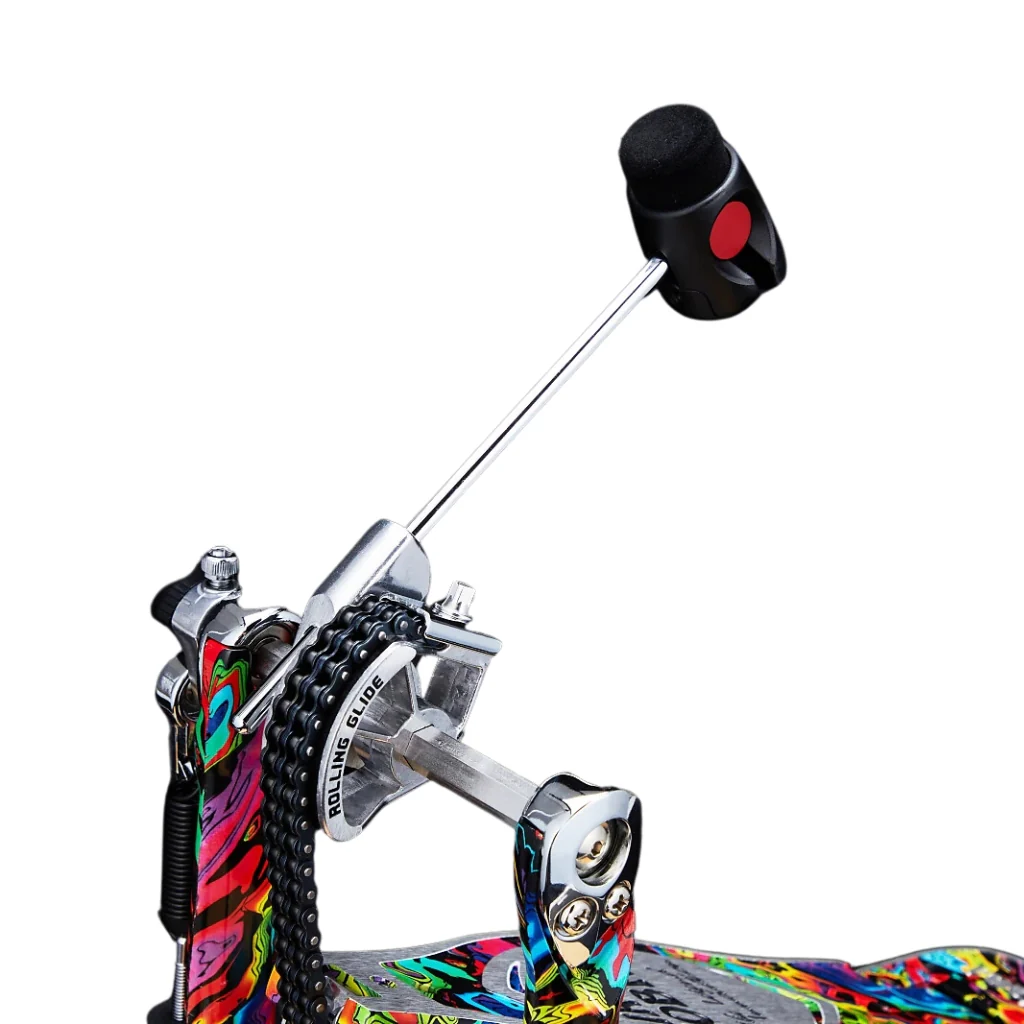Tama HP900PM 50th Anniversary Limited Edition Iron Cobra Power Glide Single Pedal - Marble Psychedelic Rainbow - Image 2