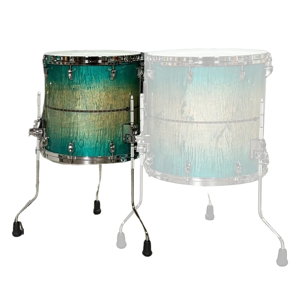 Tama TMF1414SRECB Star Maple 14"x14" Floor Tom - Emerald Sea Curly Maple Burst