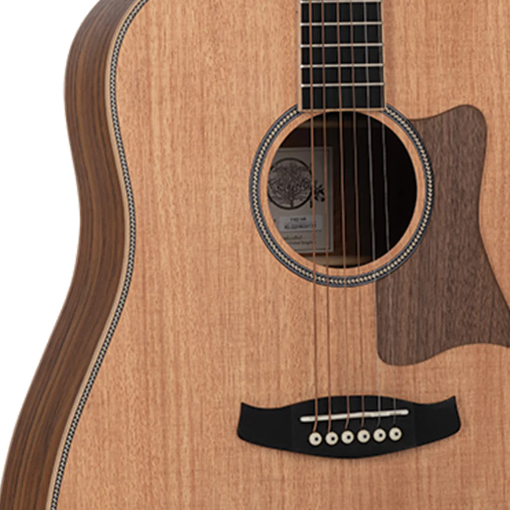 Tanglewood TRU5-HR Reunion Pro Solid Australian Red Cedar Top Dreadnought with Hawaiian Rain Wood Back and Sides - Image 6